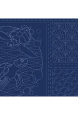 Devonstone Devonstone - Sashiko Stitchery Panel - Ocean - Navy - DV4091