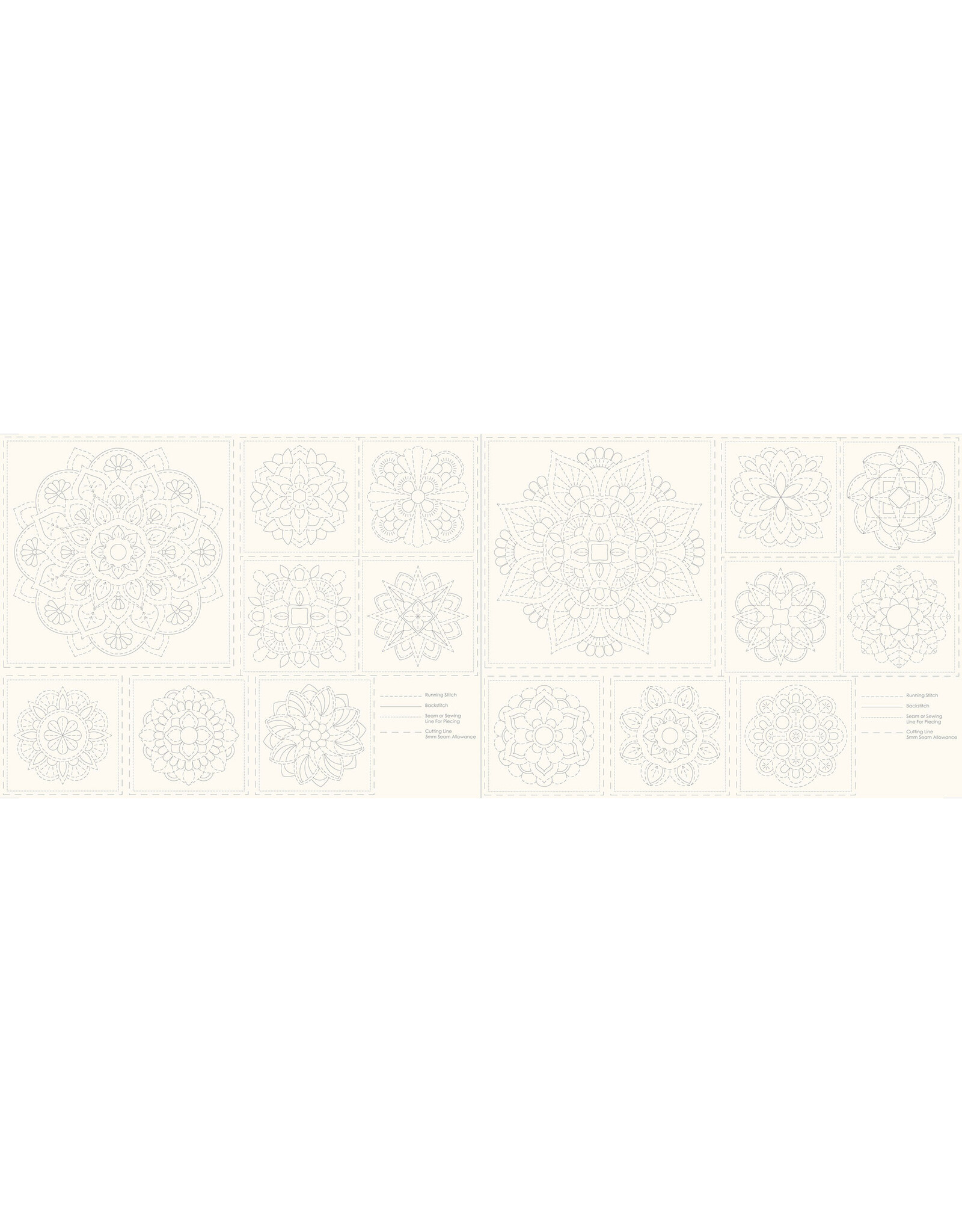 Devonstone Devonstone Sashiko Stitchery Panel - Mandala - Natural - DV4060