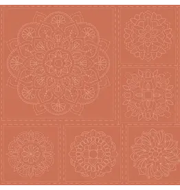 Devonstone Sashiko Stitchery Panel - Mandala - Terracotta