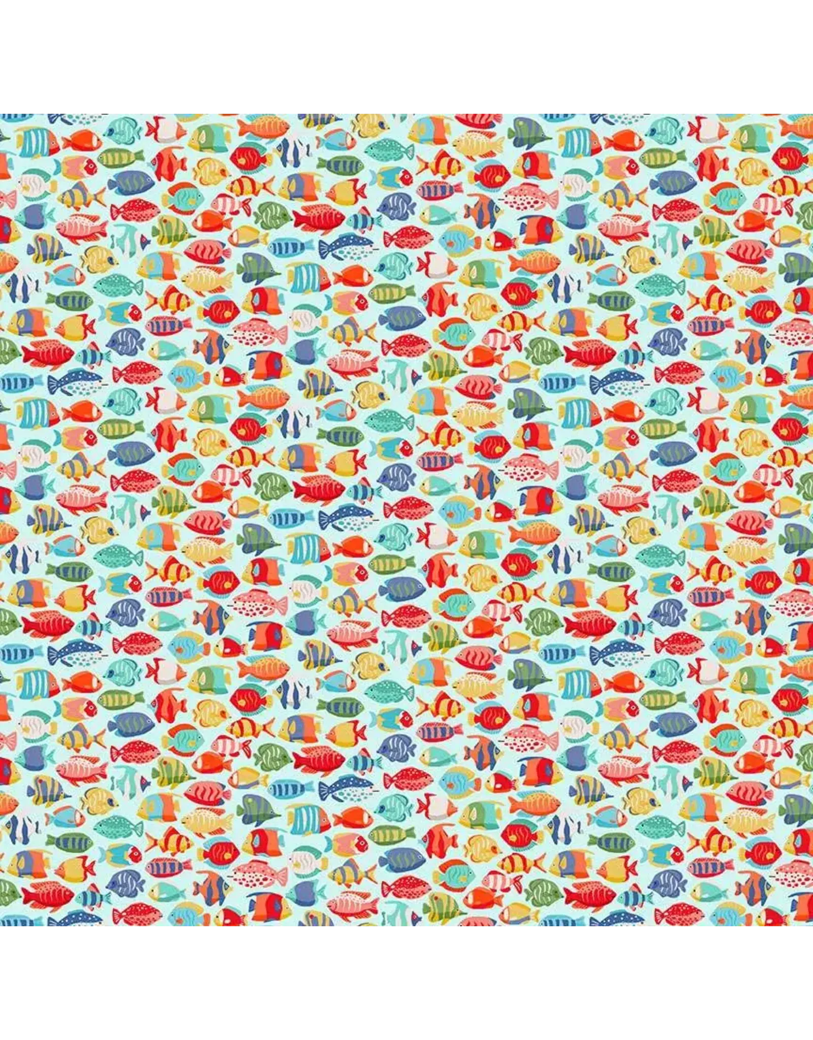 Makower UK Makower UK - Deep Blue Sea - Fish Shoal Light Blue - 139-B2