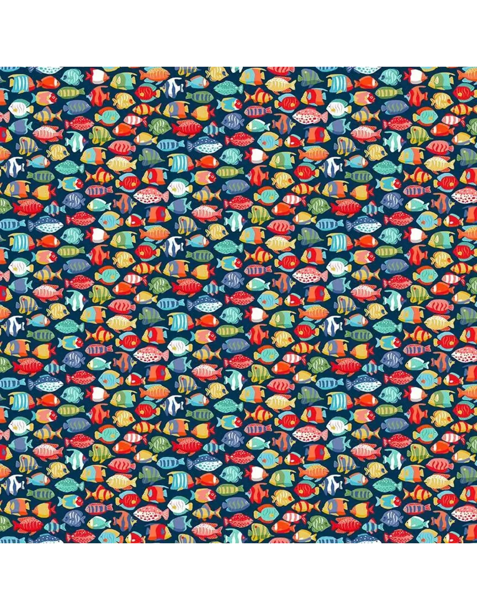 Makower UK Makower UK - Deep Blue Sea - Fish Shoal Dark Blue - 139-B8
