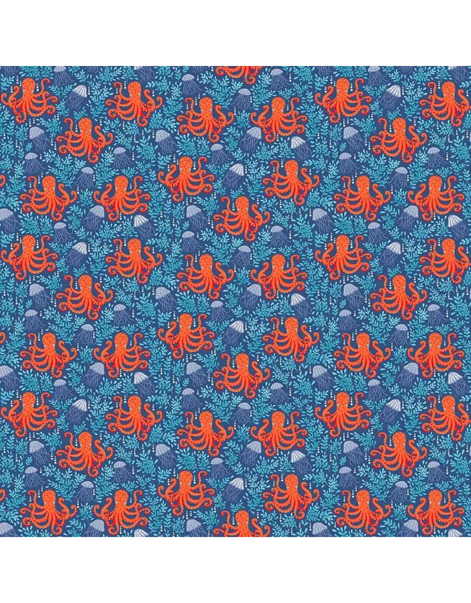 Makower UK Makower UK - Deep Blue Sea - Octopus Dark Blue - 140-B8