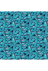 Makower UK Makower UK - Deep Blue Sea - Fins and Tails Blue - 142-B