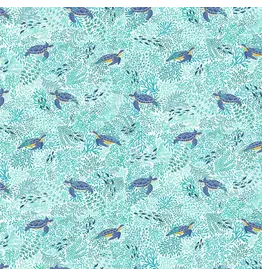 Makower UK Deep Blue Sea - Turtles White