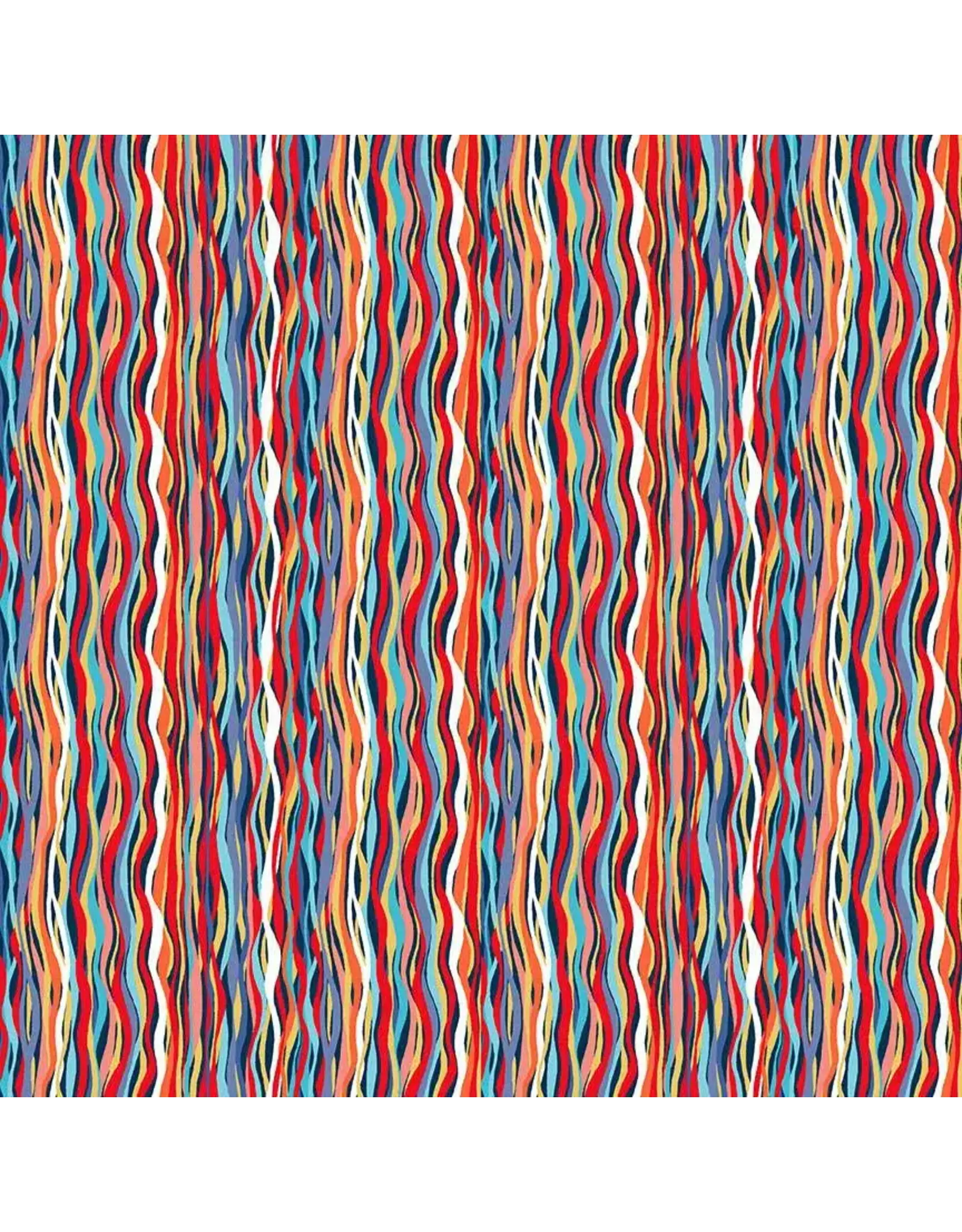 Makower UK Makower UK - Deep Blue Sea - Wave Stripe Dark Blue - 144-B8