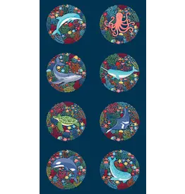 Makower UK Deep Blue Sea - Panel Blue