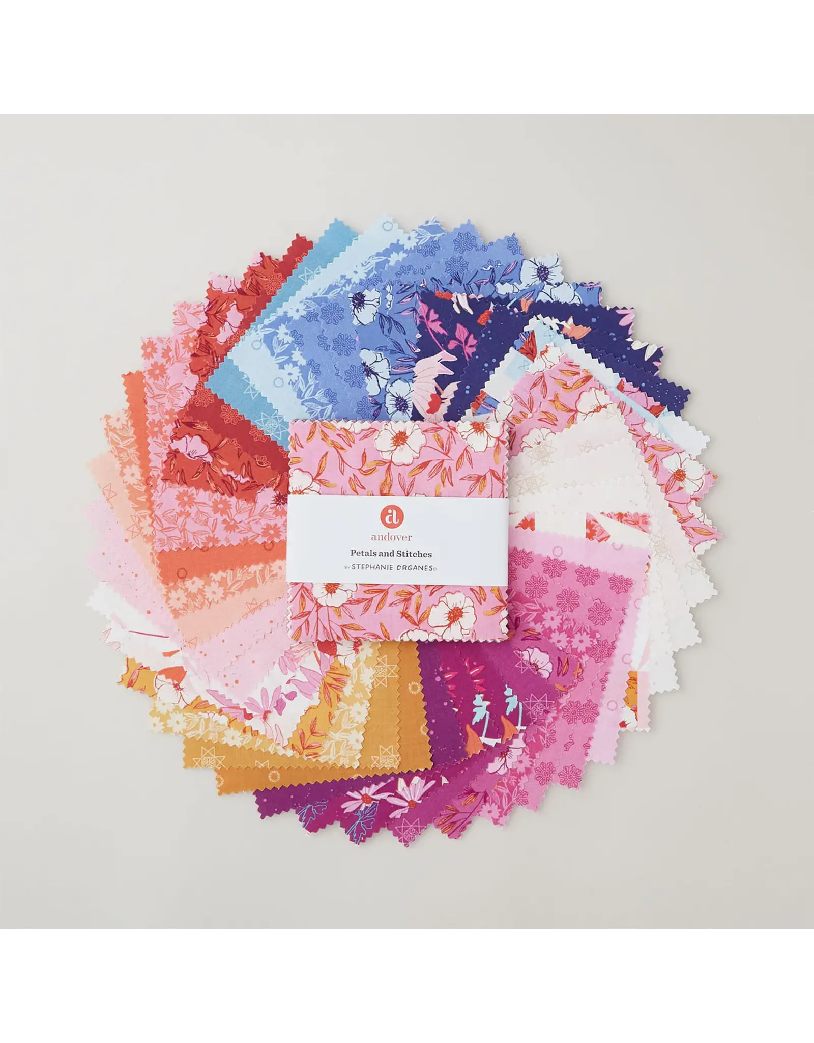 Andover Stephanie Organes - Petals and Stitches - Charm pack - Single Scoop