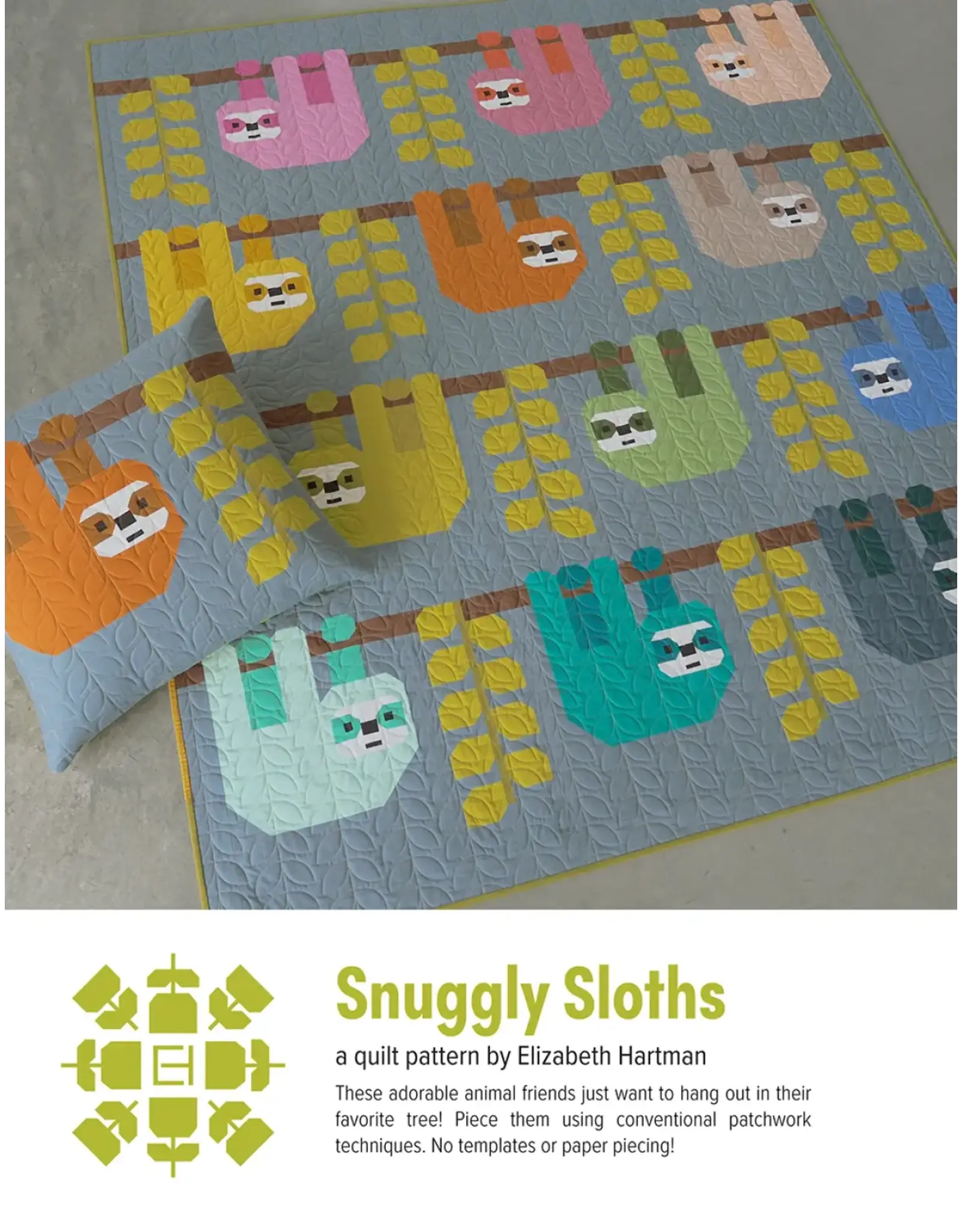 Elizabeth Hartman Elizabeth Hartman - Snuggly Sloths - EH-085 - pattern for quilt
