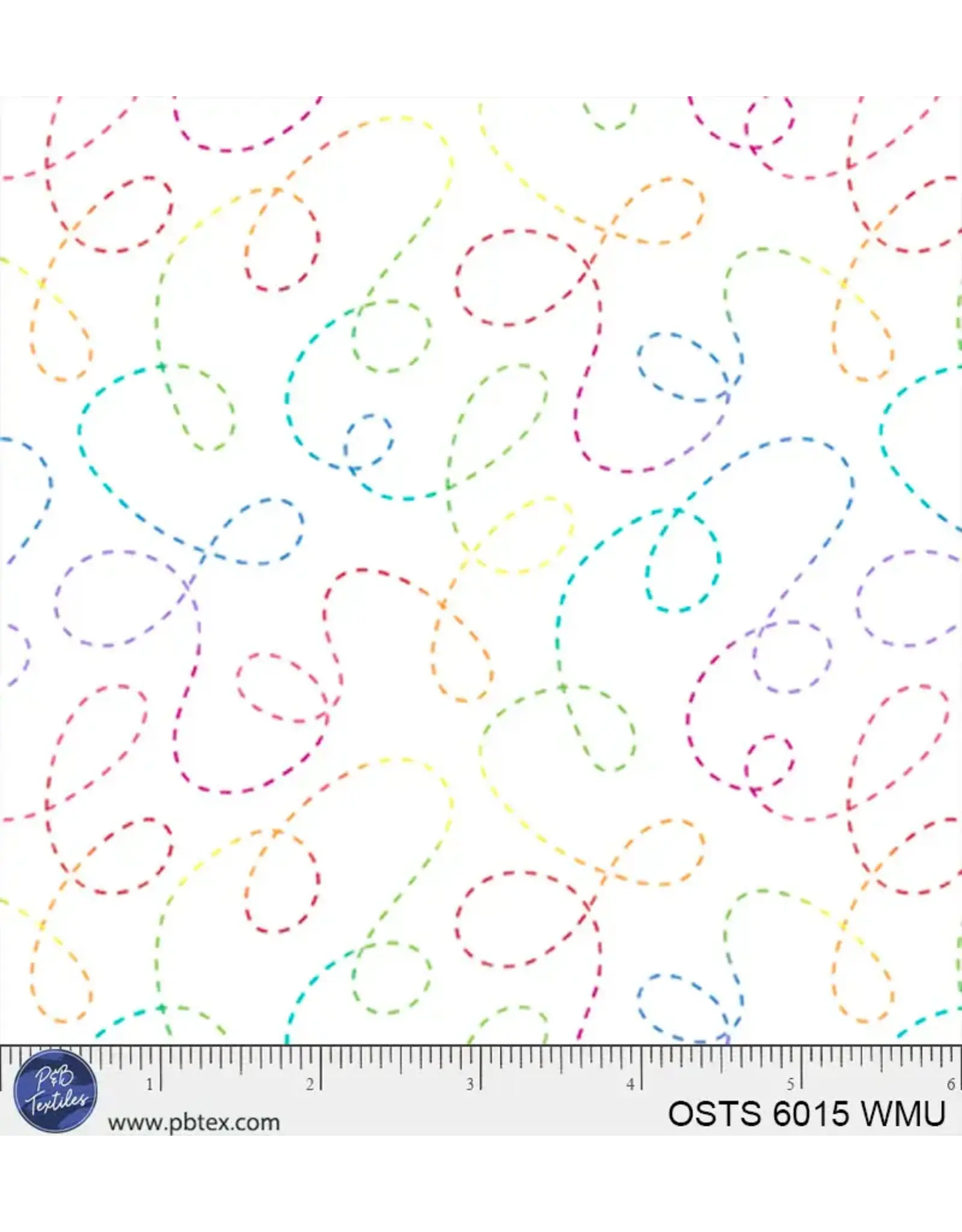 P & B Textiles P & B Textiles - One Stitch Two Stitch - White Multi - OSTS-6015-WMU