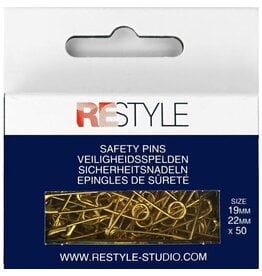 Restyle Veiligheidsspelden 19/22 mm goud - 50 stuks