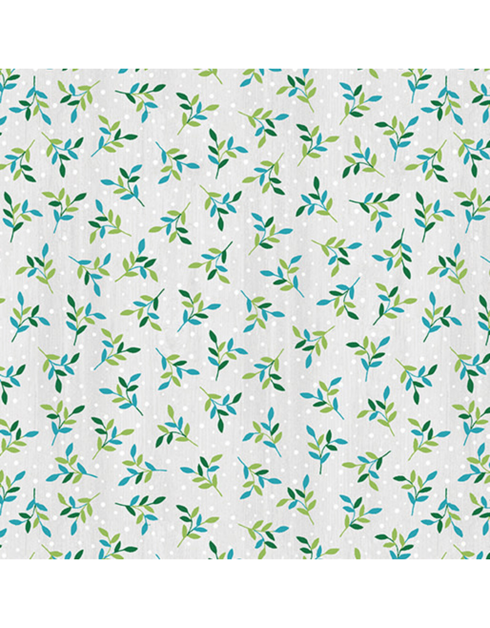 Benartex Contempo Studio Hearty the Snowman - Leaf Sprig Light Grey coupon (± 23 x 110 cm)