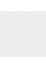 P & B Textiles P&B Textile - Ramblings for every Occasion - Hearts White - RAMO-5961 W