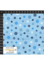 Stof Fabrics Hellan - Follow the Wave - Ship's Wheel Blue - 4504-065