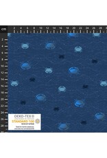 Stof Fabrics Hellan - Follow the Wave - Crab Dark Blue - 4504-067