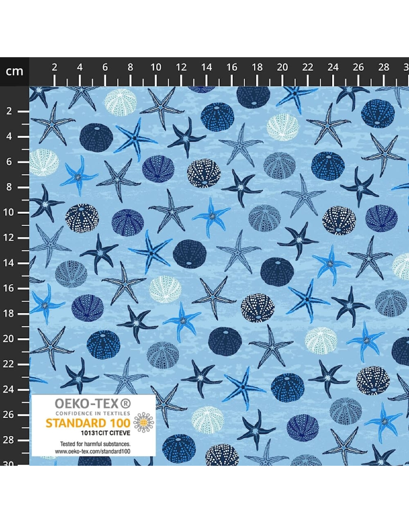 Stof Fabrics Hellan - Follow the Wave - Starfish Blue - 4504-068