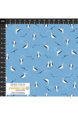 Stof Fabrics Hellan - Follow the Wave - Birds Blue - 4504-071