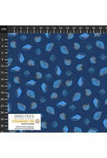 Stof Fabrics Hellan - Follow the Wave - Seashells Dark Blue - 4504-072