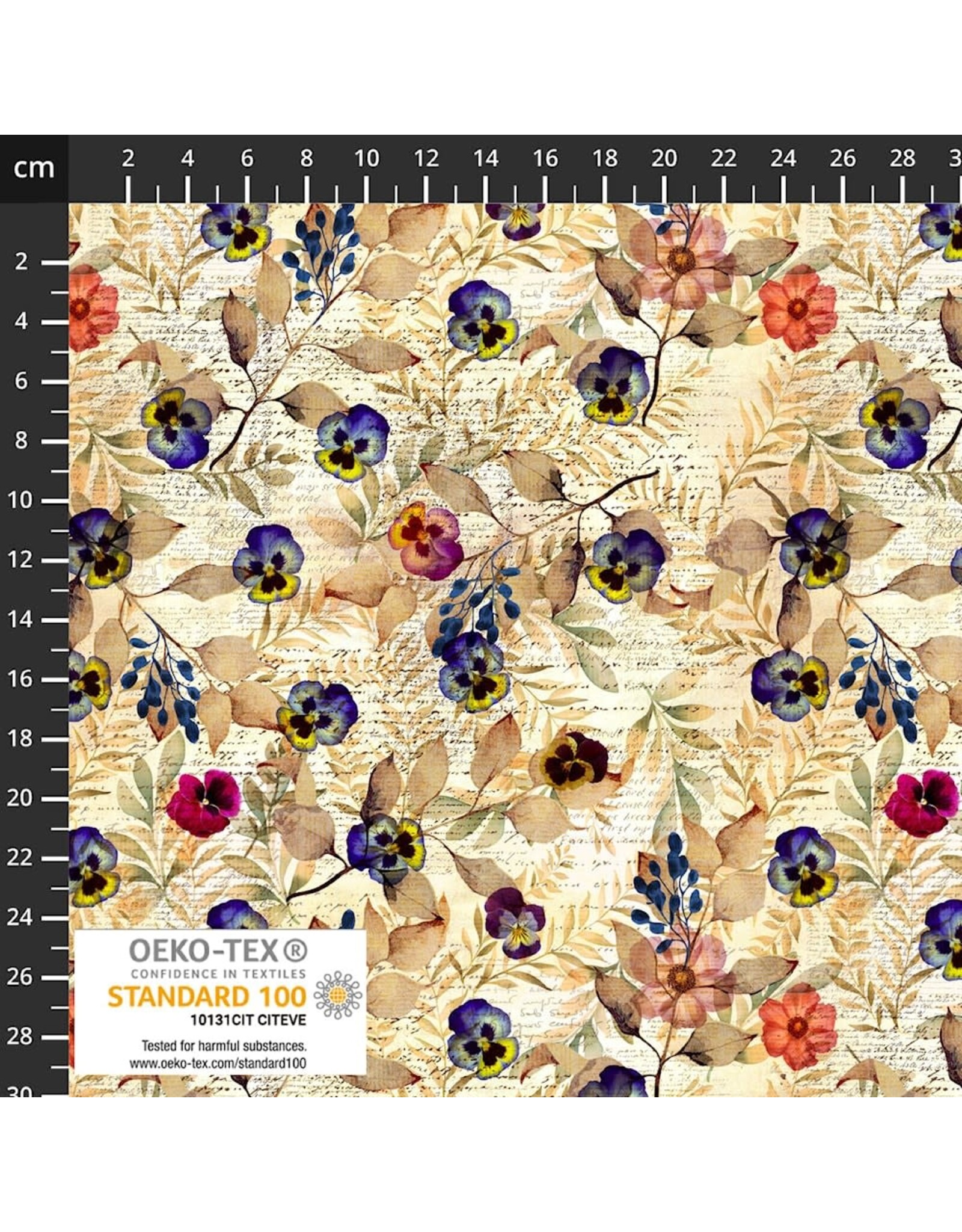 Stof Fabrics Stof Fabrics - Wistful Blooms - Pansies Cream - 4504-094