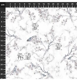 Stof Fabrics Hikari - Cherry Blossom Grey