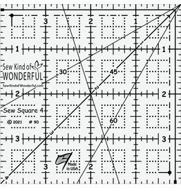 Sew Kind of Wonderful Sew Square Ruler - 4 inch