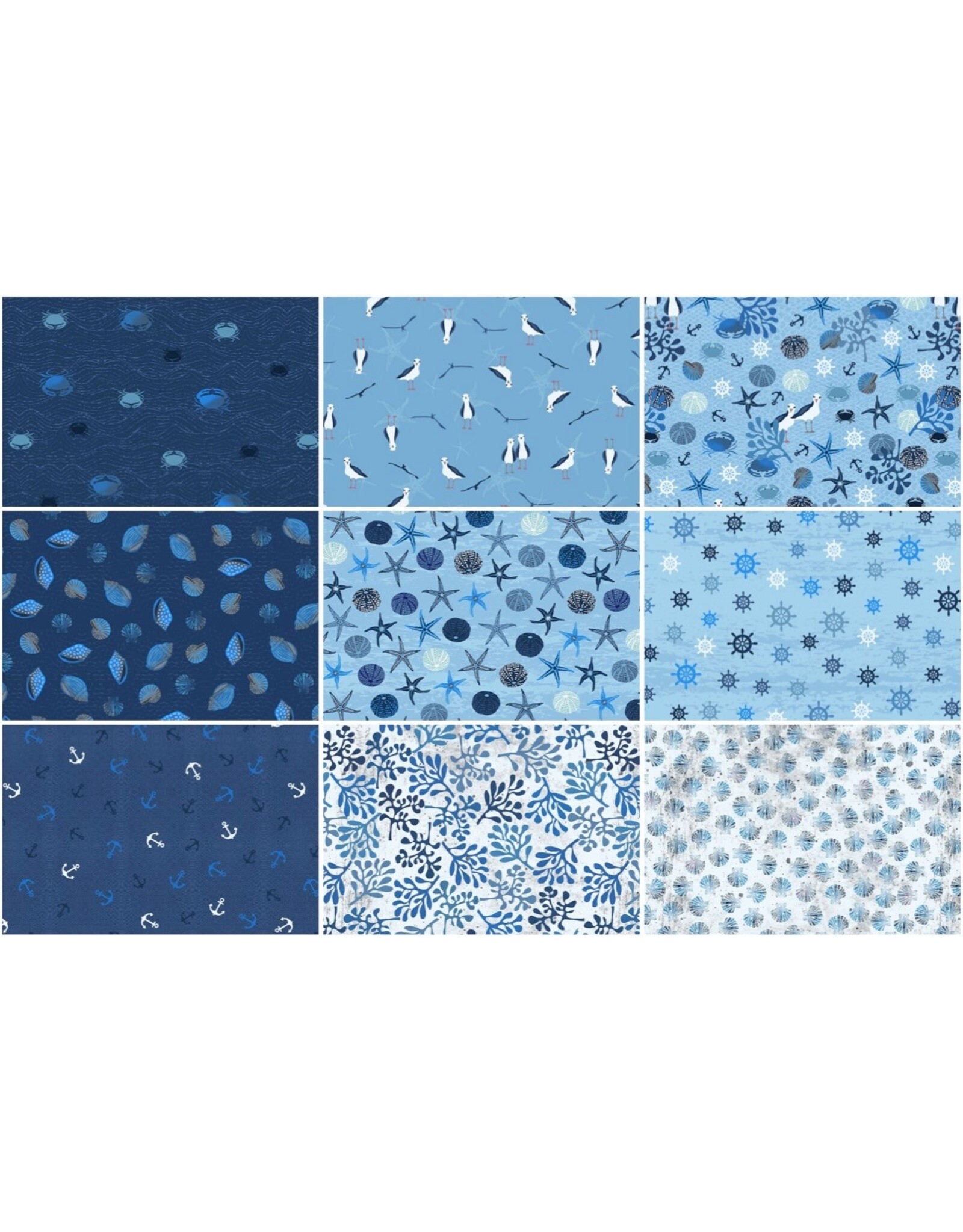 Stof Fabrics Stof Fabrics - Follow the Wave - Fat Quarter Pakket