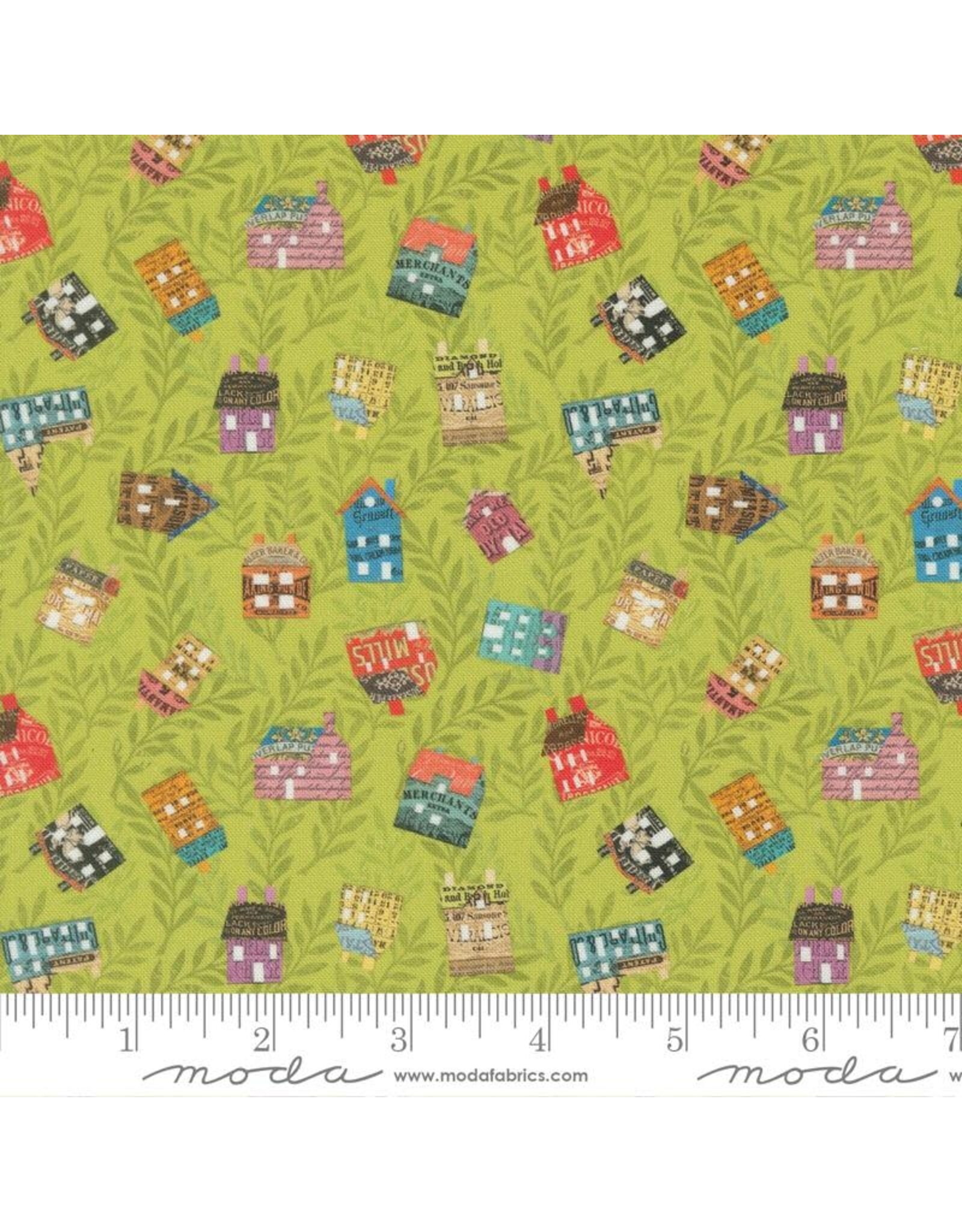 Moda Moda Fabrics - Paper Hamlet - Tossed Houses Sprout - 39566 12