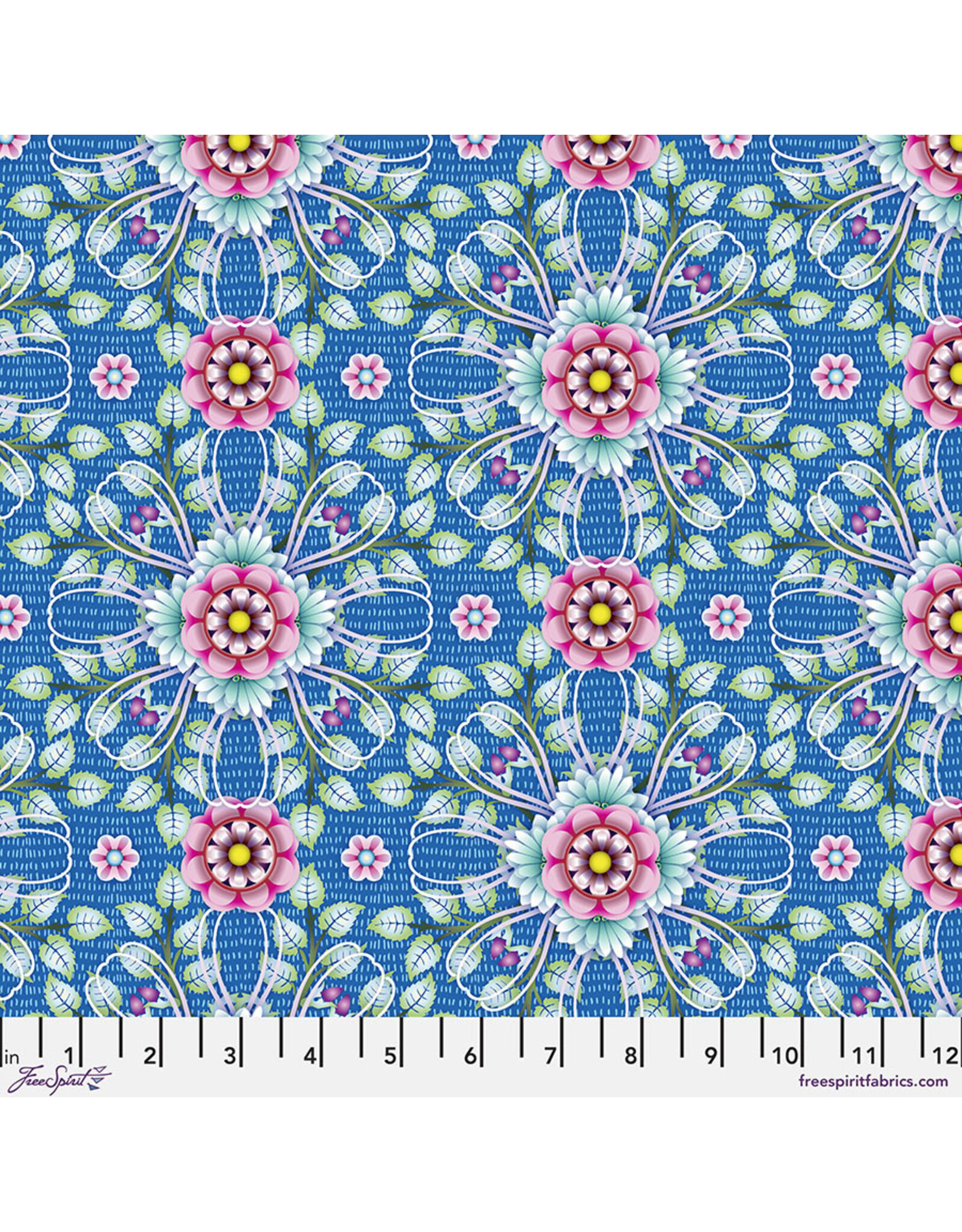 FreeSpirit Birds in Paradise - Goodnight Dahlias Royal coupon (± 74 x 110 cm)