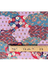 Naka Fabrics Naka Fabrics - Japanese Fabric - Hexagon Purple - 1750-44B