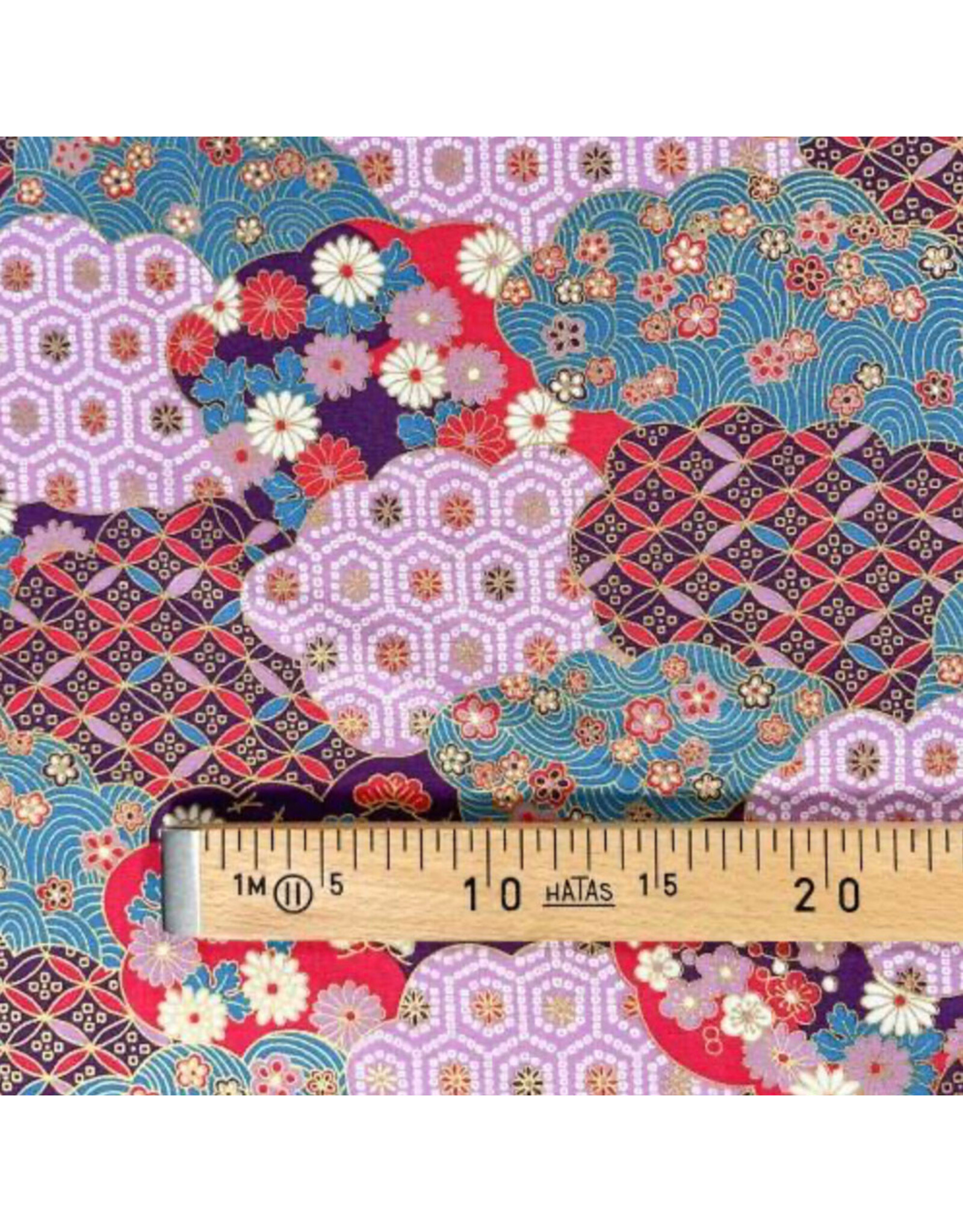 Naka Fabrics Naka Fabrics - Japanese Fabric - Hexagon Purple - 1750-44B