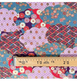 Naka Fabrics Japanese Fabric - Hexagon Purple