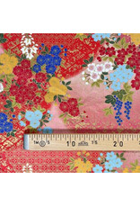 Naka Fabrics Naka Fabrics - Japanese Fabric - Flowers Red - 1750-40B