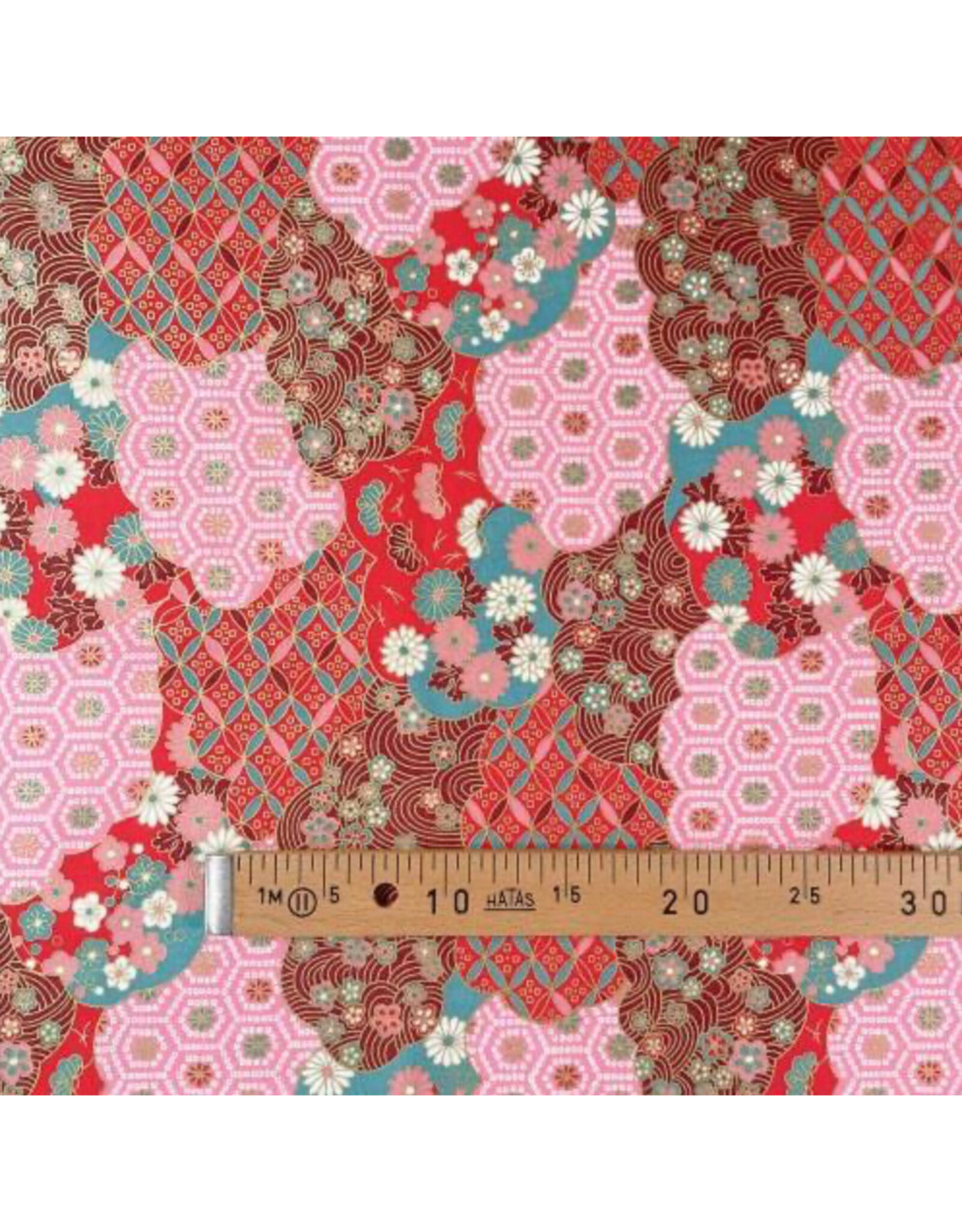 Naka Fabrics Naka Fabrics - Japanese Fabric - Hexagon Red - 1750-44D