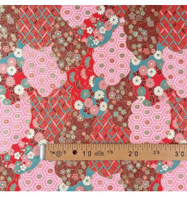 Naka Fabrics Japanese Fabric - Hexagon Red
