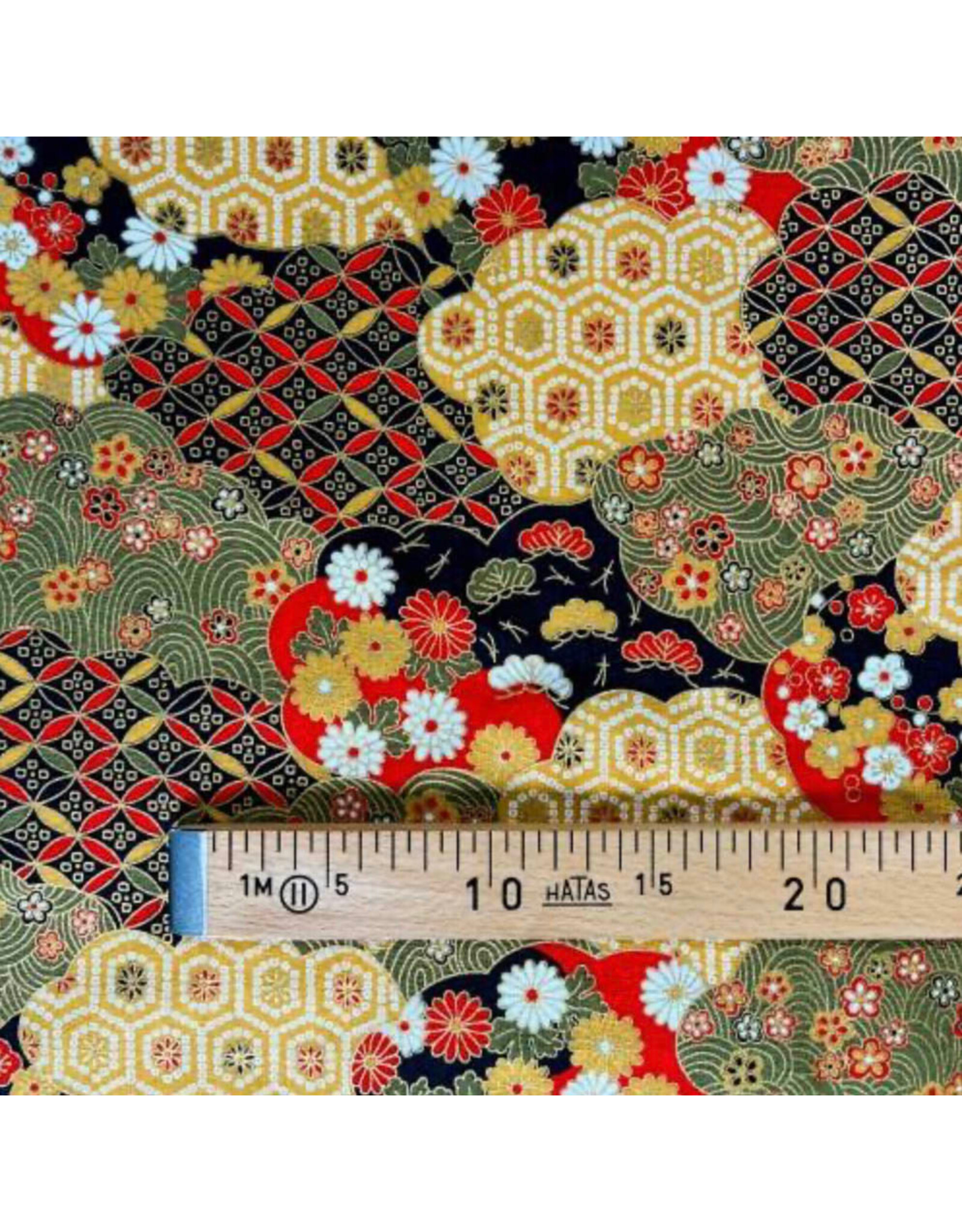 Naka Fabrics Naka Fabrics - Japanese Fabric - Hexagon Gold - 1750-44A