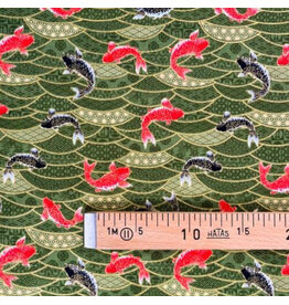 Naka Fabrics Japanese Fabric - Koi Green