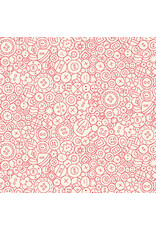 Henry Glass Say It With a Stitch - Buttons Linework Cream/Red coupon (± 40 x 110 cm)