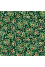 Makower UK Good Tidings - Holly Bush Dark Green coupon (± 48 x 110 cm)