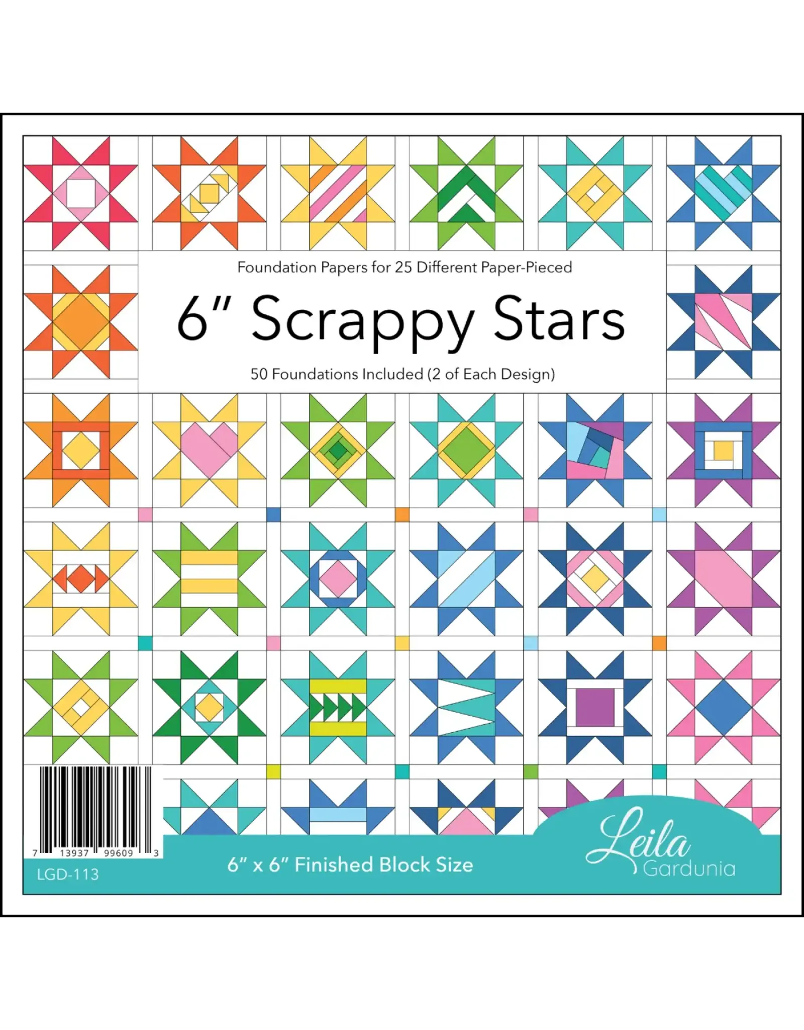 Leila Gardunia Leila Gardunia Design - Scrappy Stars - Foundation Paper-Piecing Pad