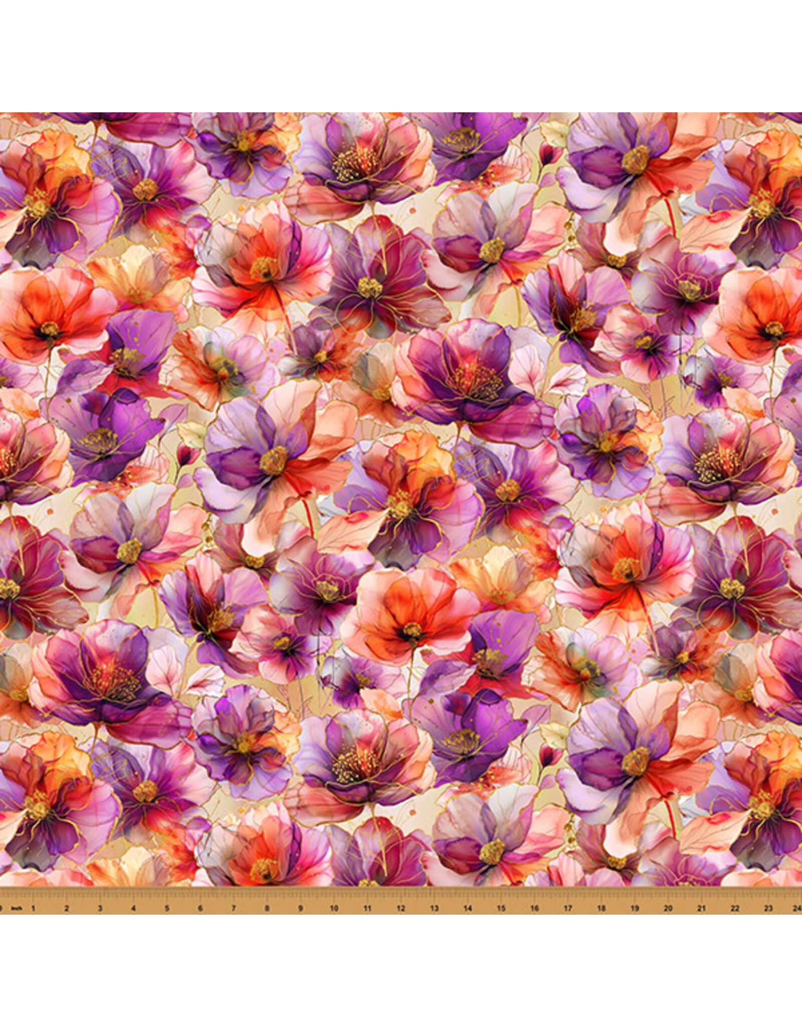 Hoffman Hoffman Fabrics - Flourish - Flowers Mimosa - X5625-384