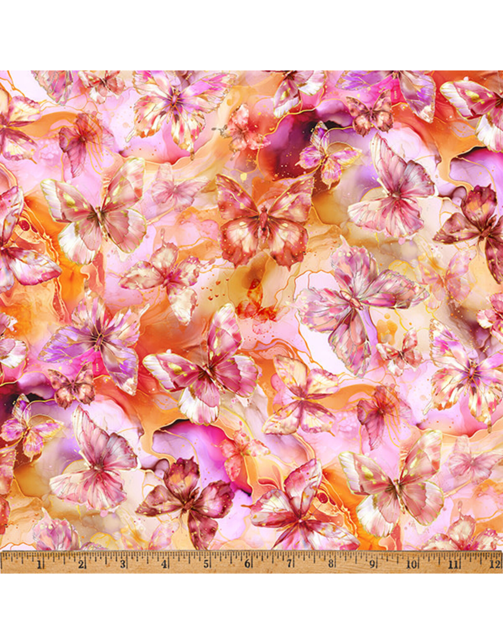 Hoffman Hoffman Fabrics - Flourish - Butterflies Sherbet - X5630-314