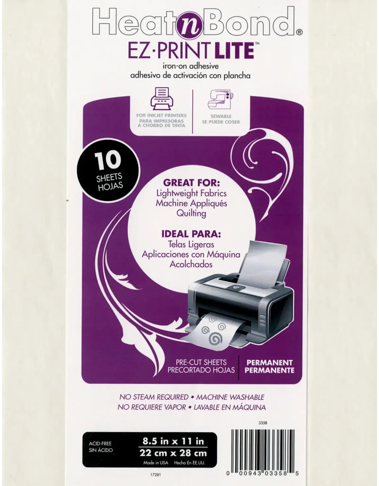 Therm O Web Therm O Web - Heat N Bond - LITE - EZ Print - 10 sheets