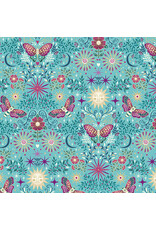 Makower UK Luna - Night Garden Teal coupon (± 69 x 110 cm)