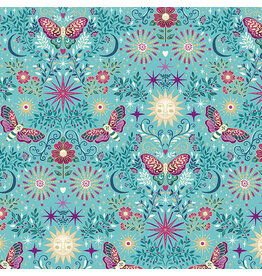 Makower UK Luna - Night Garden Teal coupon (± 69 x 110 cm)