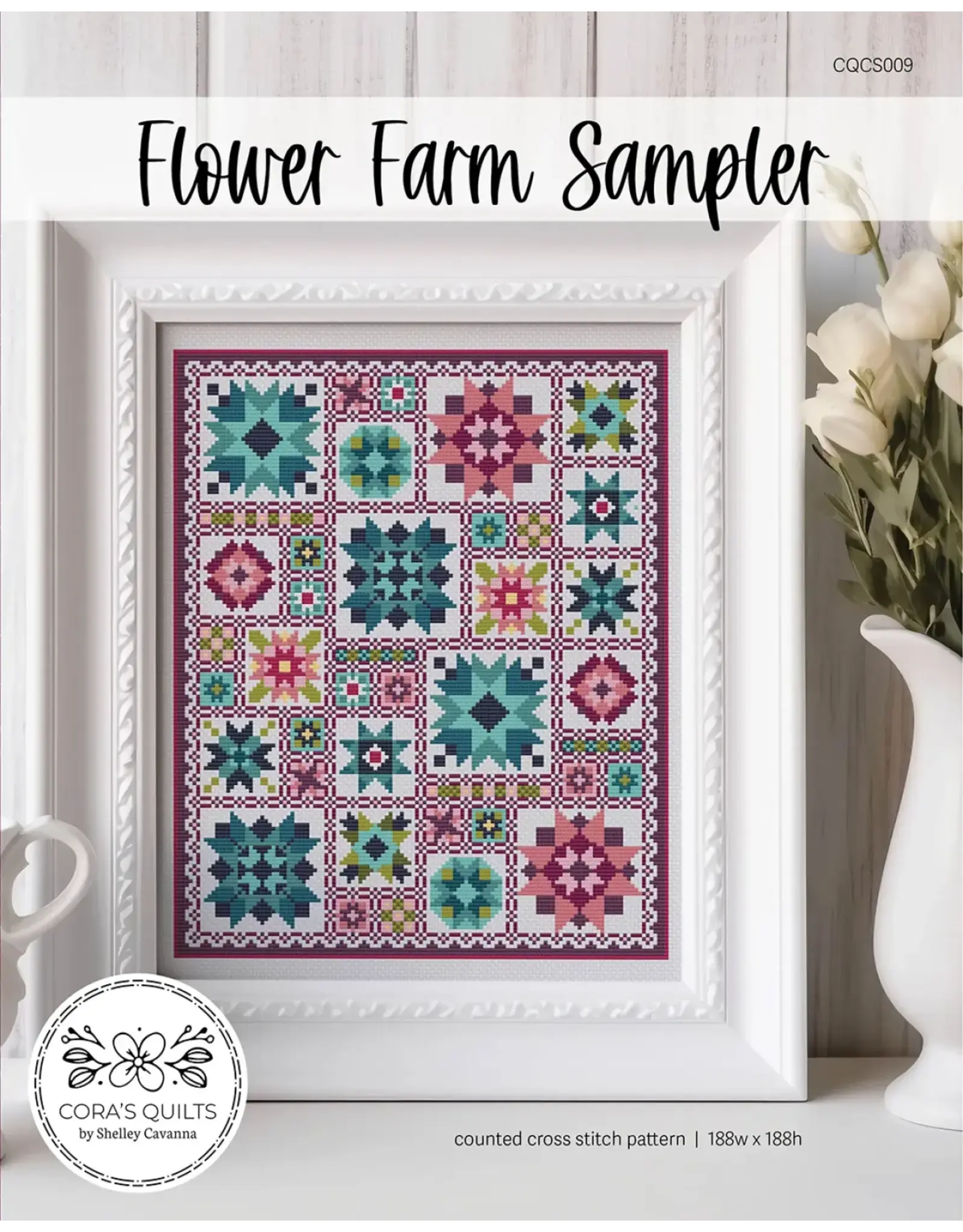 Diversen Shelley Cavanna - Flower Farm Sampler - Cross Stitch Pattern - CQ-CS009