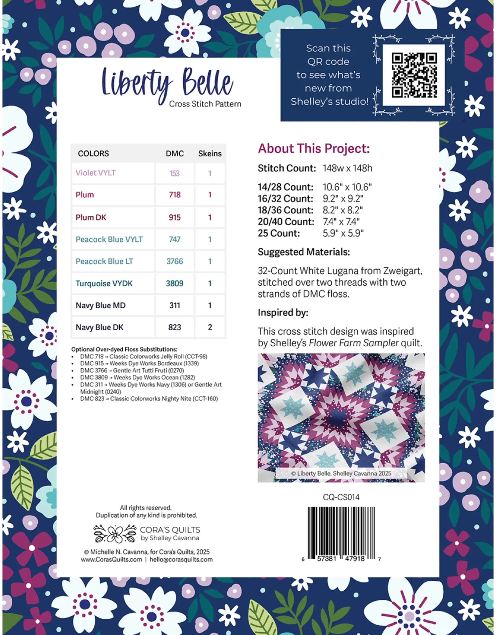 Diversen Shelley - Cavanna - Liberty Belle - Kruissteek patroon - CQ-CS014