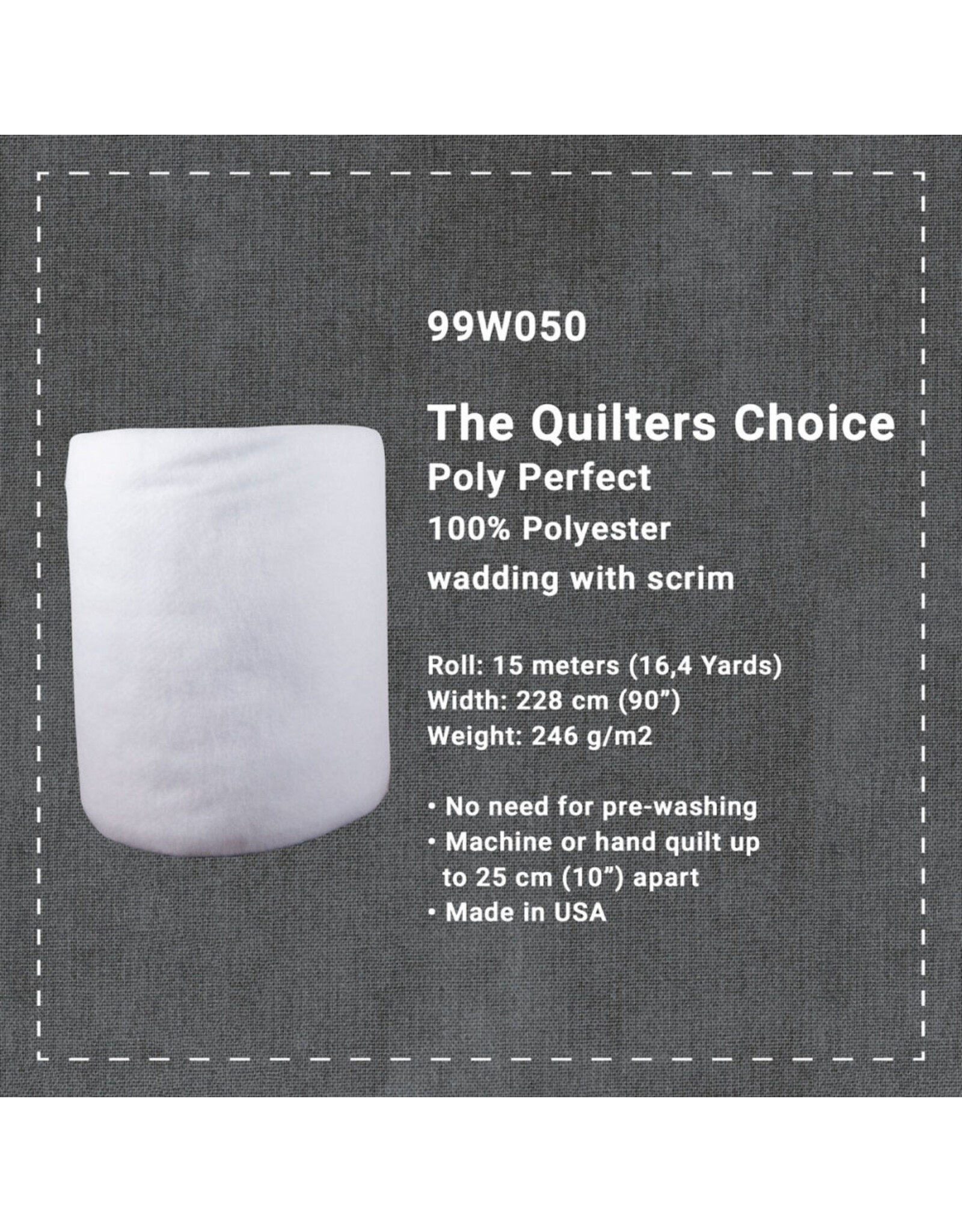 Stof Fabrics The Quilters Choice - Poly Perfect - 145 x 228 cm - COUPON