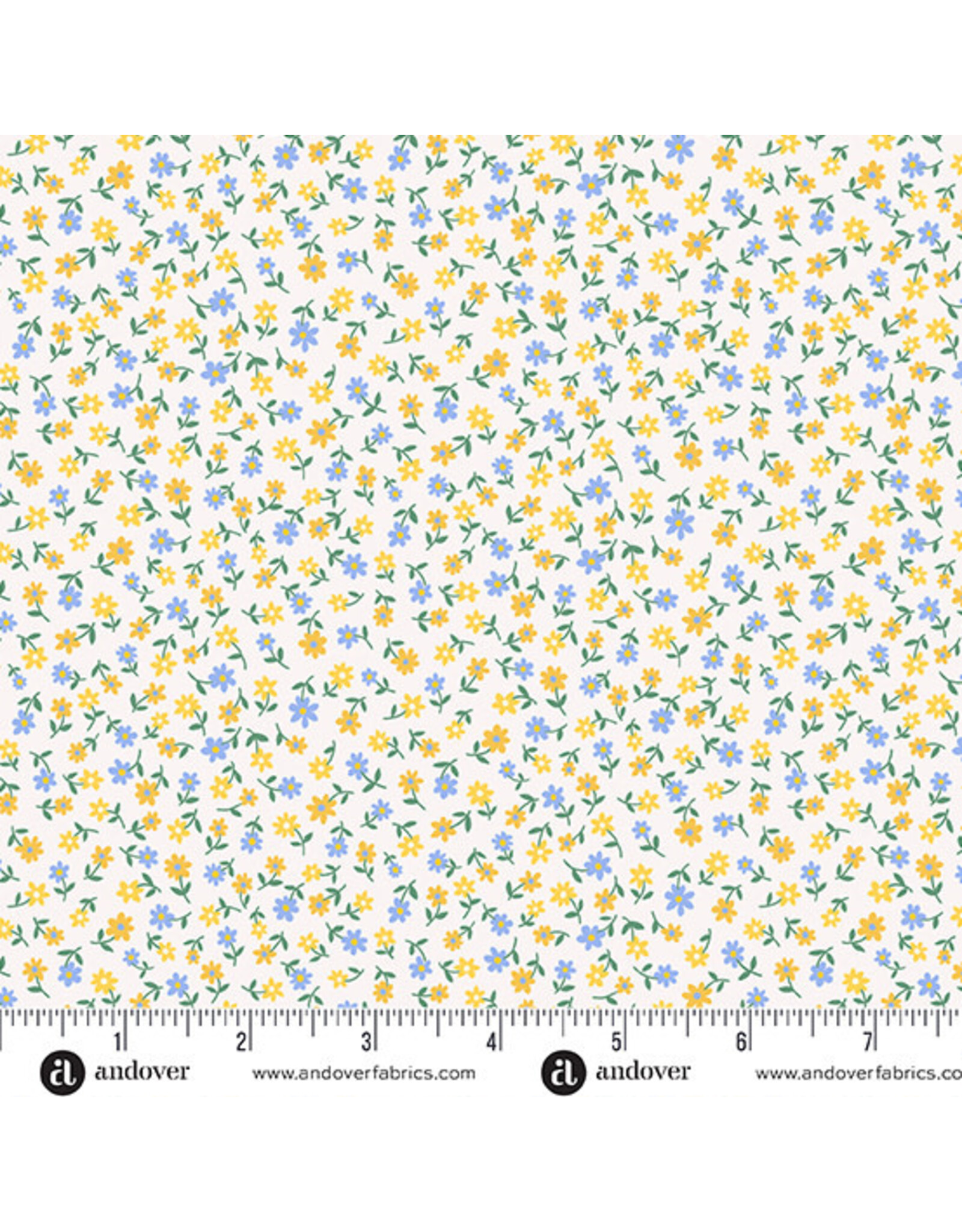 Makower UK Country Cuttings - Daisy Yellow coupon (± 69 x 110 cm)