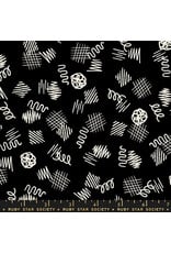 Moda Achroma - Scribble Black coupon (± 45 x 110 cm)