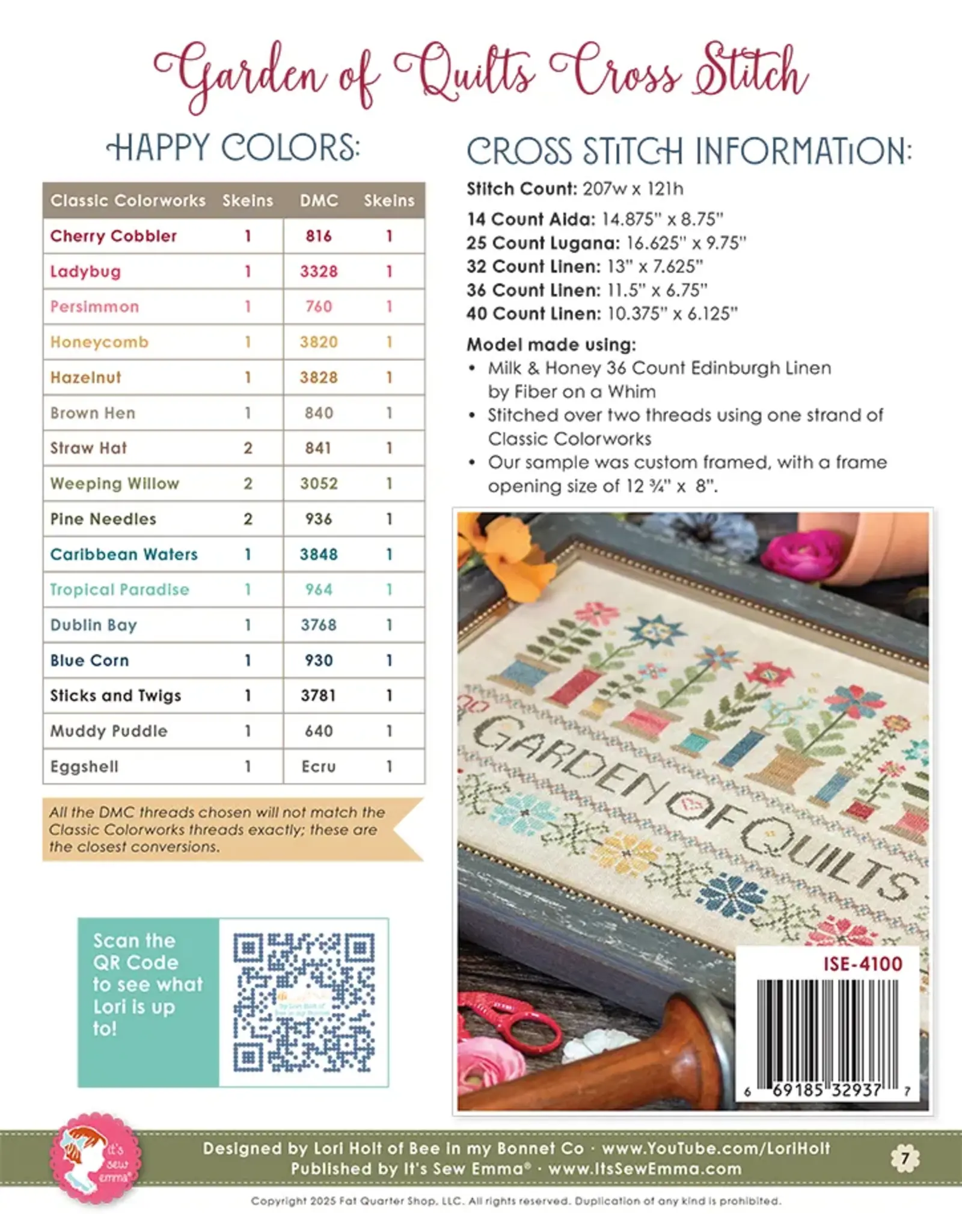 It's Sew Emma Lori Holt - Garden of Quilts - Cross Stitch - patterm