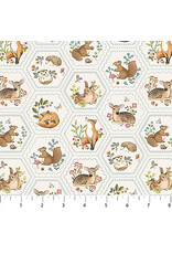 Northcott Northcott Fabrics - Woodland Heart - Hexie Cream